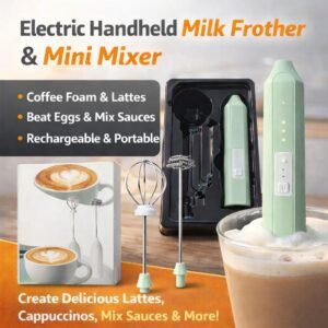 2in1 Rechargeable Egg and Coffee Beater (with Box Packing and Plastic Tray