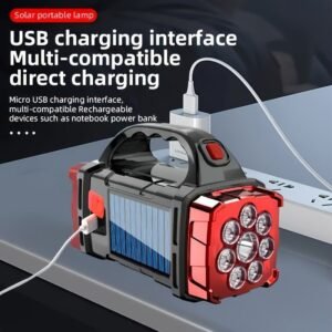 2in1 Rechargeable Solar Charging and Power Charging Camping LED Double Sided Handy Heavy Bulb Light (with Box Packing)