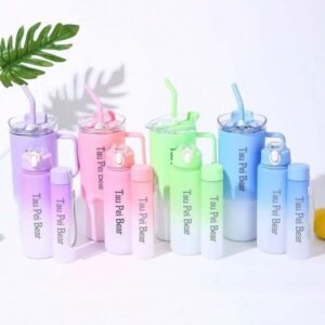 Pack of 3pcs Multicolour Tumbler Bottle set with Shopper Packing (Mix/Random colour)