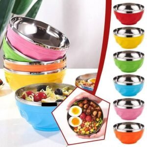 Imported Colorful Stainless Steel Bowl (Mix/Random colour)