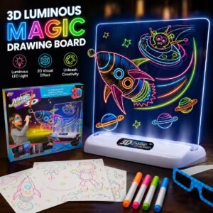 3D Luminous Kids Drawing Board with Marker and Accessories