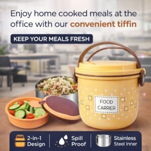 Double Layer Tiffon Lunch Box/Food Carrier (Mix/Random color)
