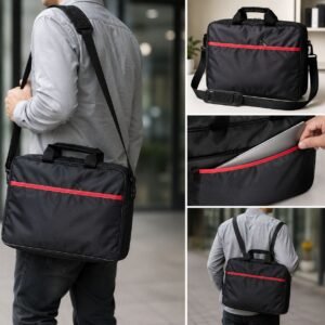 Rs. 500each - 🔥 3 Portions Simple Laptop Bag (Black only)