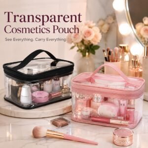 Rs. 75each - Transparent Zip Cosmetics Pouch