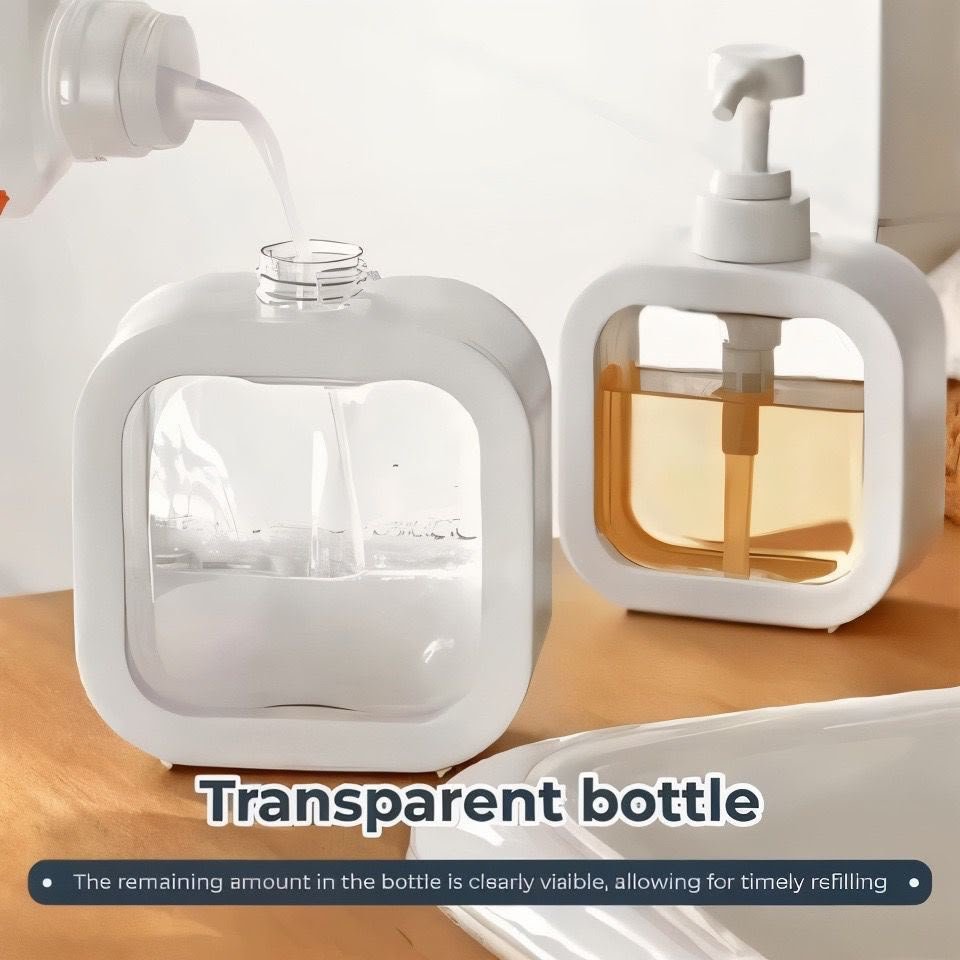 500ml Refillable Liquid Soap Dispenser with Pump for Bathroom & Kitchen - Image 2