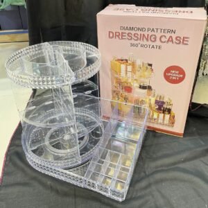 Rs. 2650each - New 360 Rotating Jewelery Organizer with Dual Lipstick Tray Holder (Discount on 20pcscrtn)