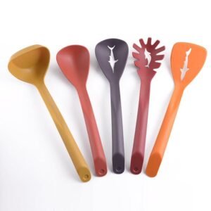 Price Drop - Set of 5pcs Kitchen Plastic Fancy Utensils Set was 280 now @ Rs. 2205pcs - (MixRandom colour) Shopper Packing
