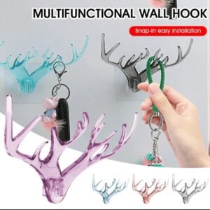 New Antler Deer Head Horn Shape Self Adhesive Wall Hook (MixRandom colour)