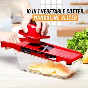 Rs. 690each - 🔥 New 10in1 Mandoline Slicer Chopper with Happy Drainage Basket (MixRandom colour) Discount on Quantity