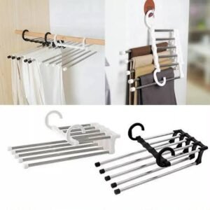 Rs. 280each - 5in1 Rotating Foldable Stainless Steel Pipes Clothes Hanger with Shopper Packing (Discount on 150pcscrtn)