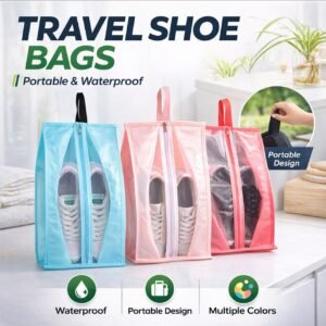 Rs. 40each - New Shoe Pouch Center Zip (MixRandom color)