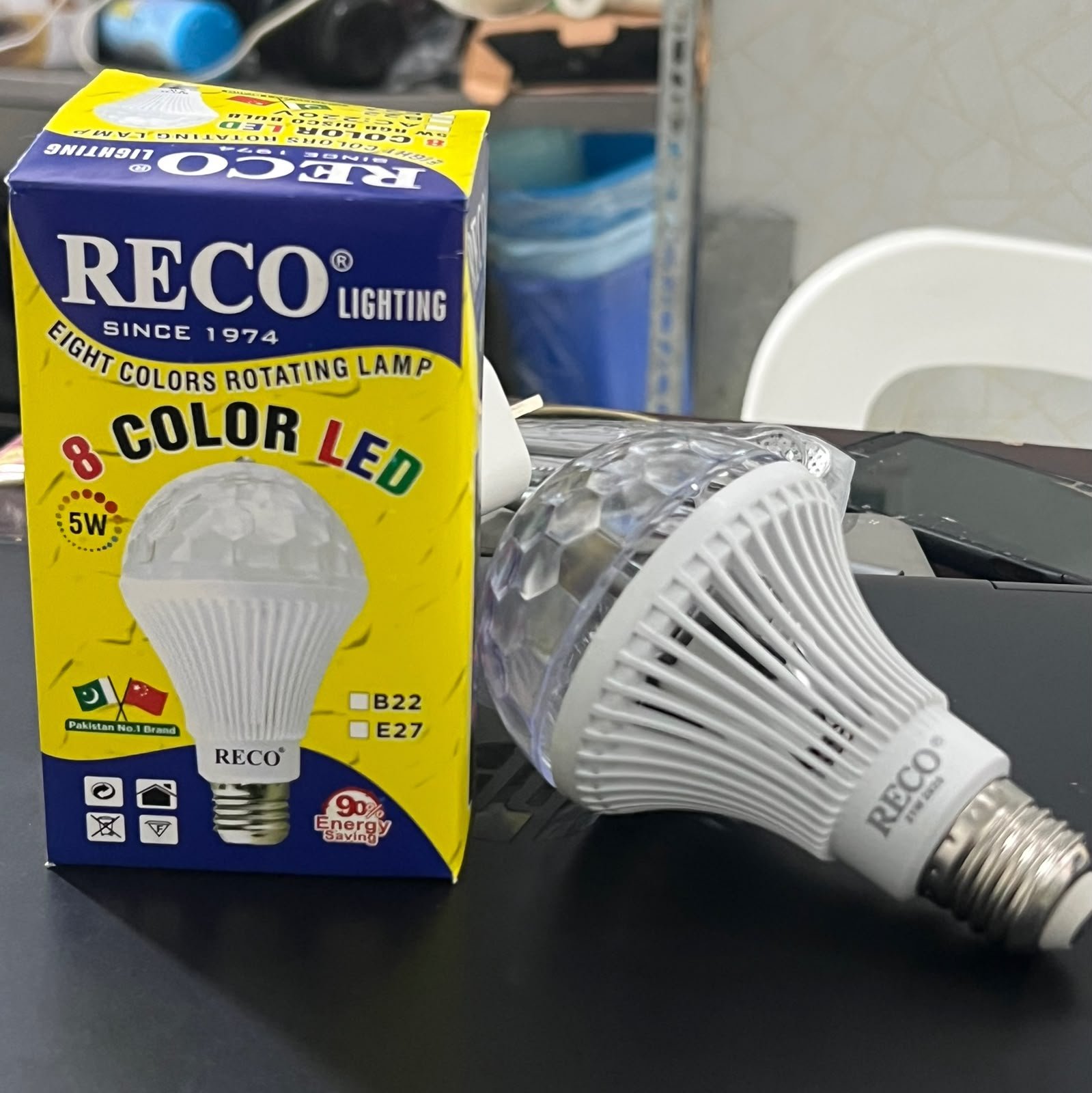 RECO RGB Color Rotating LED Rainbow Bulb | Disco Light