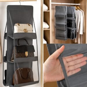 Rs. 100each - 6 Pockets Hanging PurseClutches Organizer with Plastic Hanger