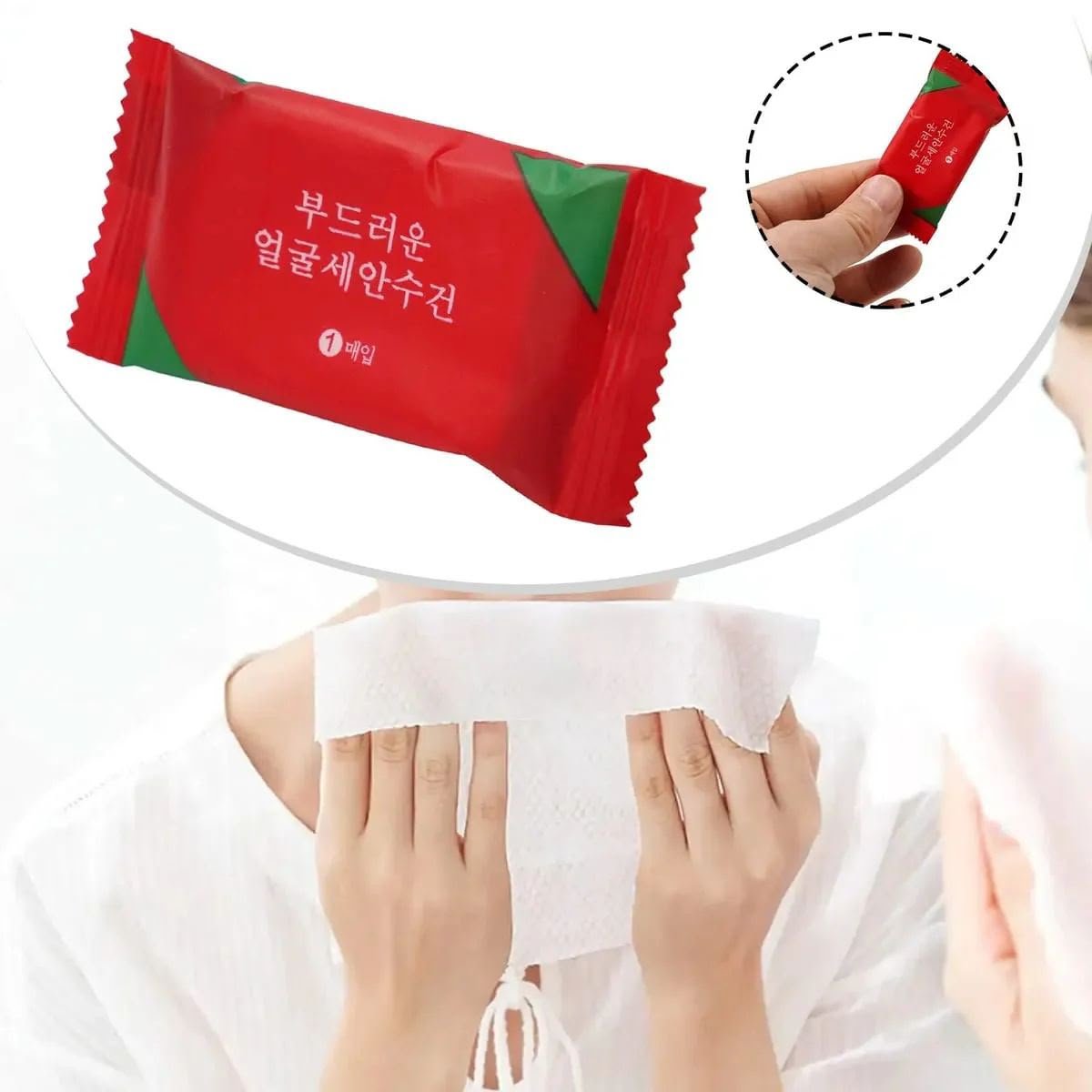 compressed disposable face towels