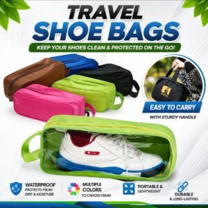 Rs. 40each - Shoe Pouch Organizer Transparent Front (MixRandom color)