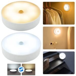 Rs. 240each - Rechargeable Self Adhesive Auto OnOff Sensor LED Round Light (Discount on Quantity)