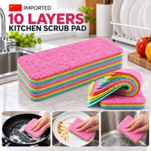 Rs. 130each - 🇨🇳 Imported 10 Layers Kitchen Scrub Pads (MixRandom colour) Discount on Quantity