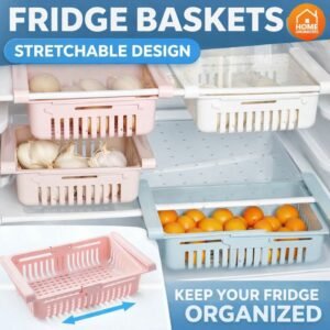 Rs. 150each - Stretchable Plastic Fridge Basket (MixRandom colour)