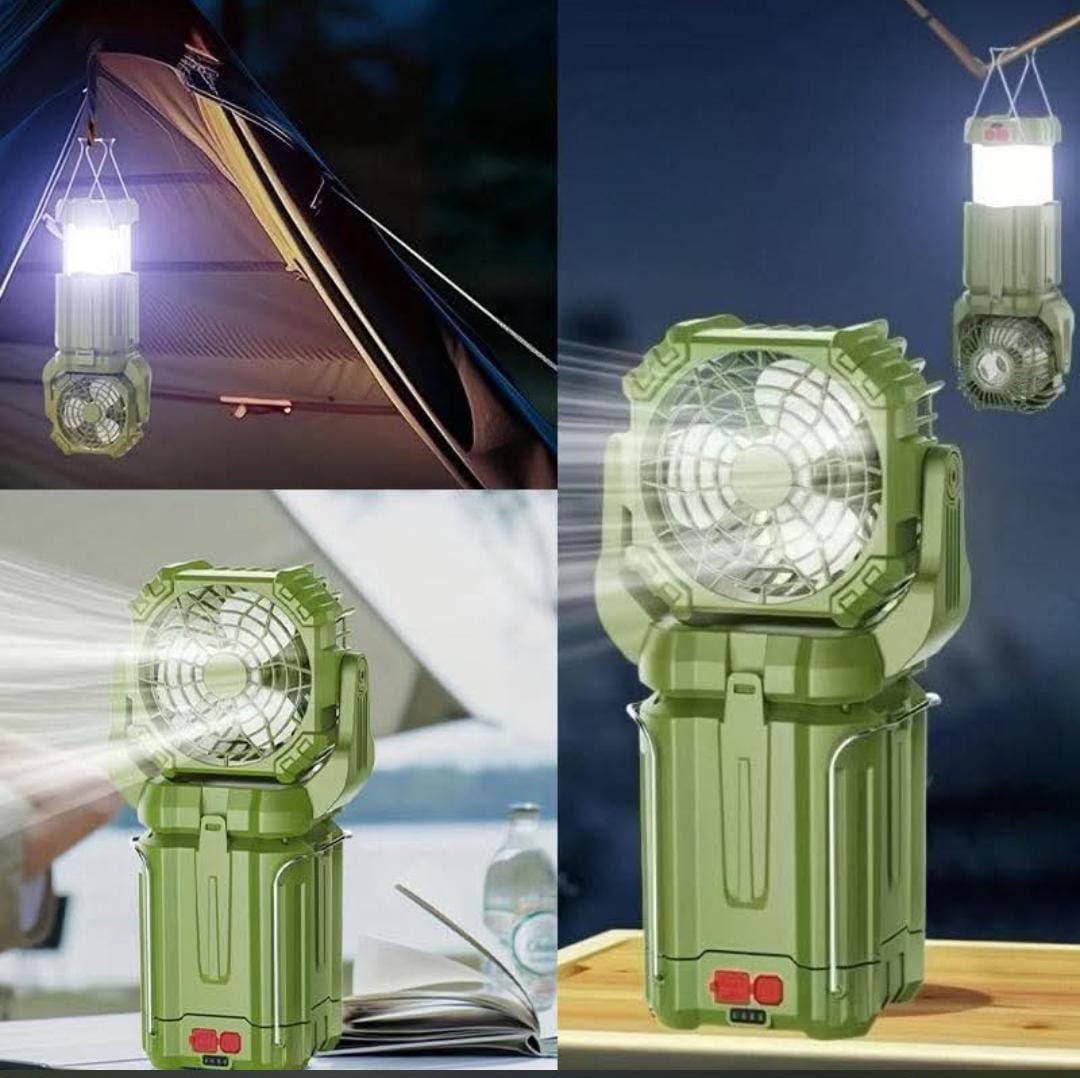 3 in 1 Solar Rechargeable Camping Lantern with LED Bulb, Fan & Torch Light - Image 3