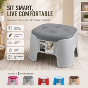 Comfort Plastic Cushion Shape Sitting Stool (Mix Random colour)