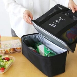 Restock - 🇨🇳 Imported 2in1 Double Layer Mesh Storage Picnic Bag with Insolated Cooler Portion @ Rs. 900 (MixRandom colour) Discount on Quantity