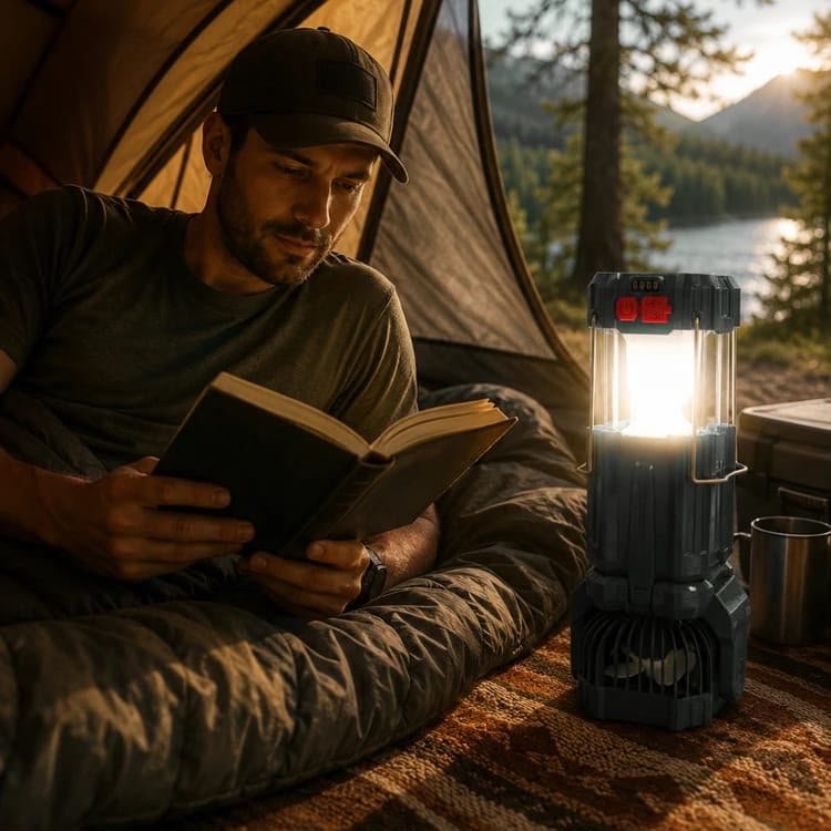 3 in 1 Solar Rechargeable Camping Lantern with LED Bulb, Fan & Torch Light - Image 6