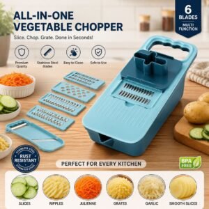 Rs. 425each - Multipurpose 5in1 Straight Drainage Vegetable CutterSlicer (MixRandom colour)